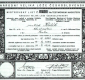 Certificate Křižík 1936