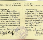 Passport lodge Komenský for Sedmík 1928