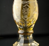 Bohemian glass, yellow coating